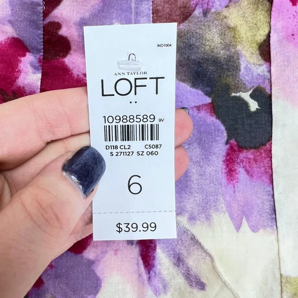 NWT Ann Taylor Loft SZ 6 Floral Mini Pleated Ruffle Skirt - Picture 4 of 5